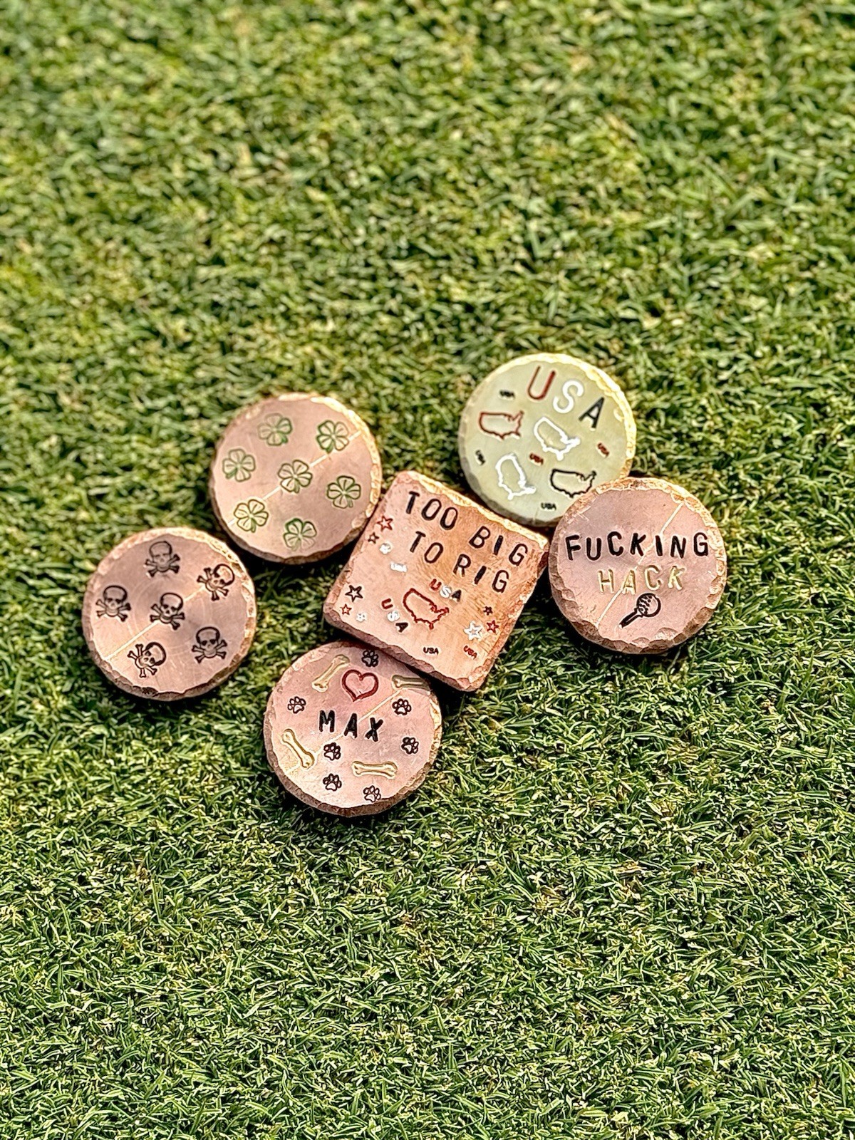 Feather & Forge Golf—Custom Ball Mark YOUR DESIGN See Options—Handmade/Stamped
