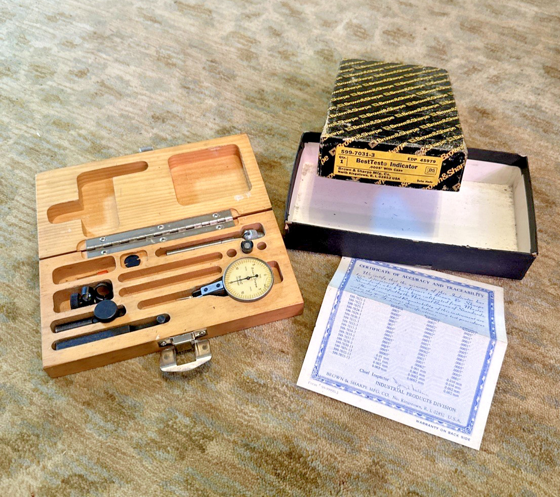 Brown & Sharpe 599-7031-3 BesTest Dial Test Indicator Set .0005" Machinist Tool