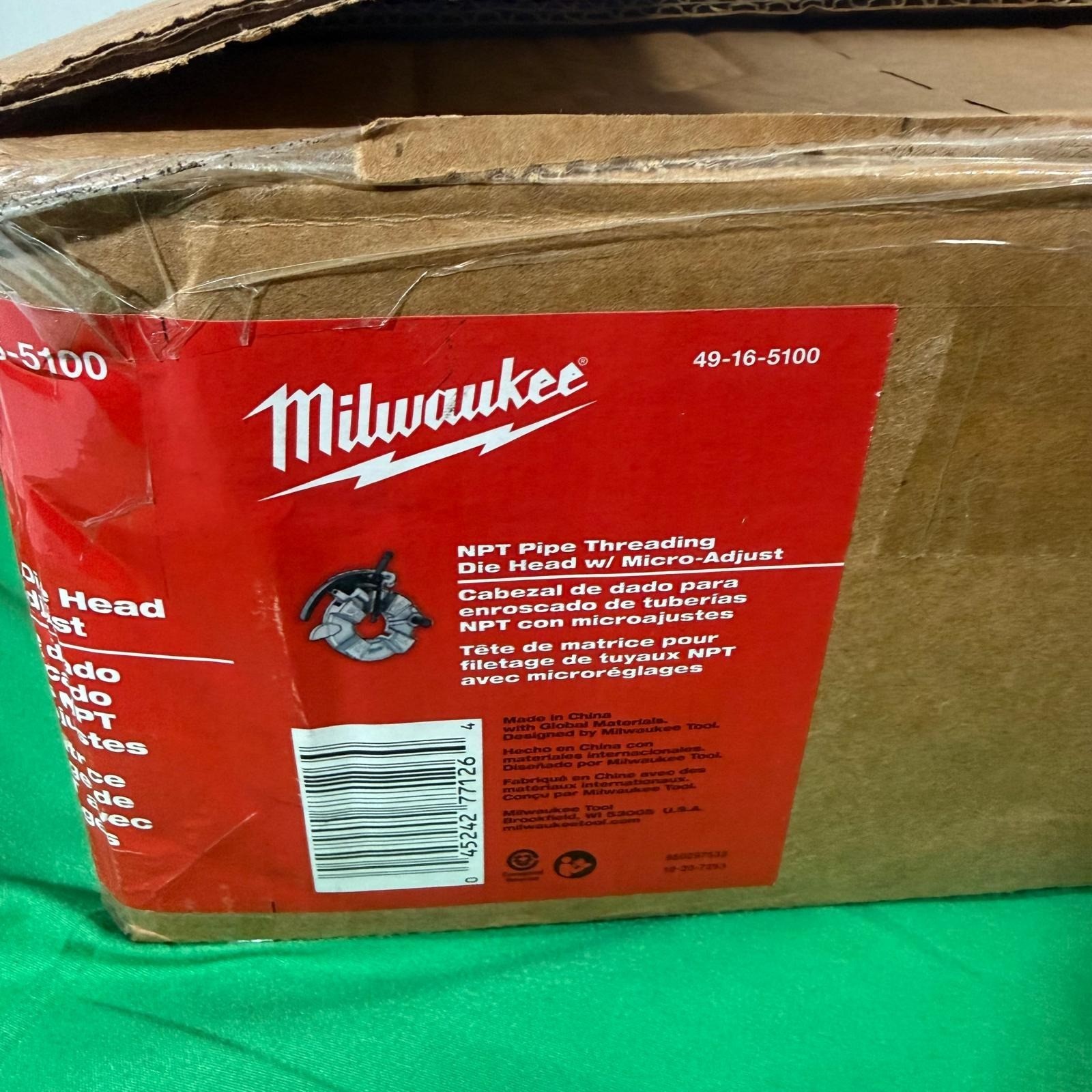 Milwaukee NPT Pipe Threading Die Head W/Micro-Adjust for MX Fuel Threading Machi