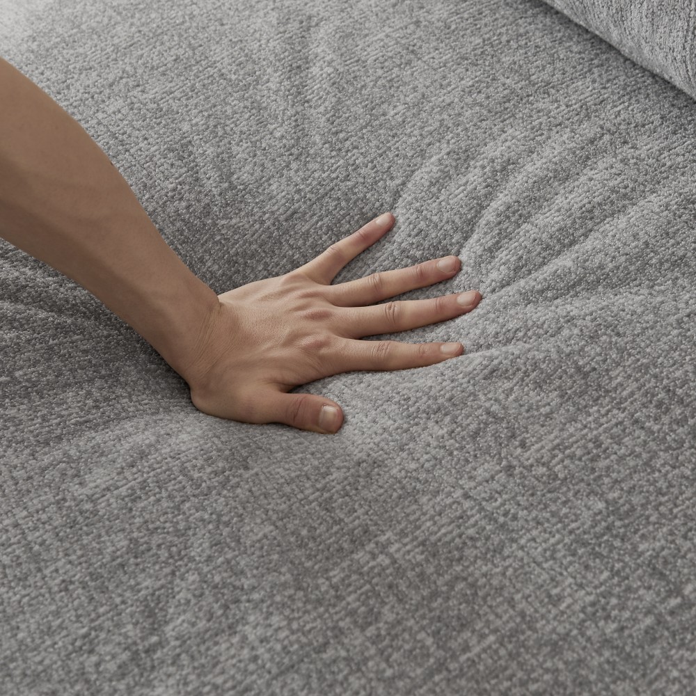 Oversized 3-Seater Chenille Sofa, Floor Couch, No Assembly, Space Saving