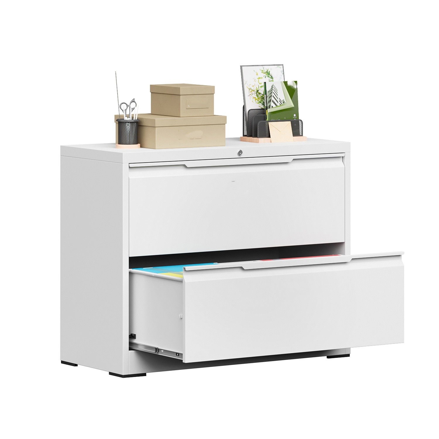 2 Drawer Metal File Cabinet for A4 Lateral Letter Legal Lockable Storage Cabinet