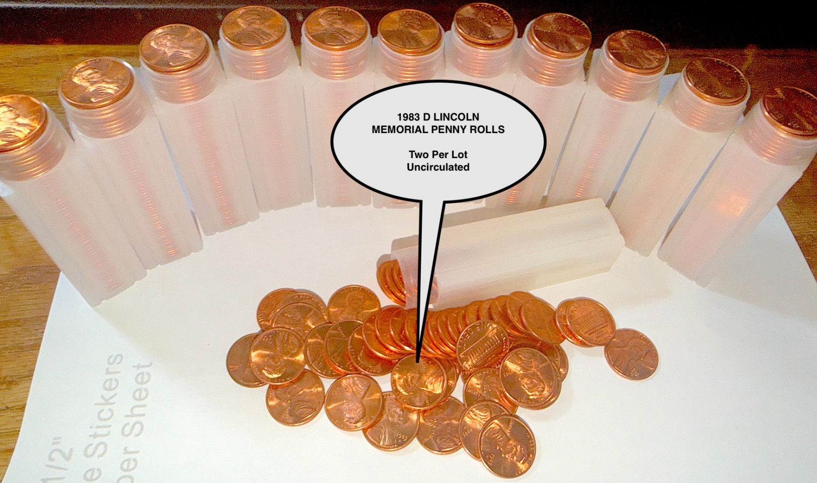 2 Rolls Uncirculated 1983 D Lincoln Memorial Pennies Buy More & Save COBM-1983D