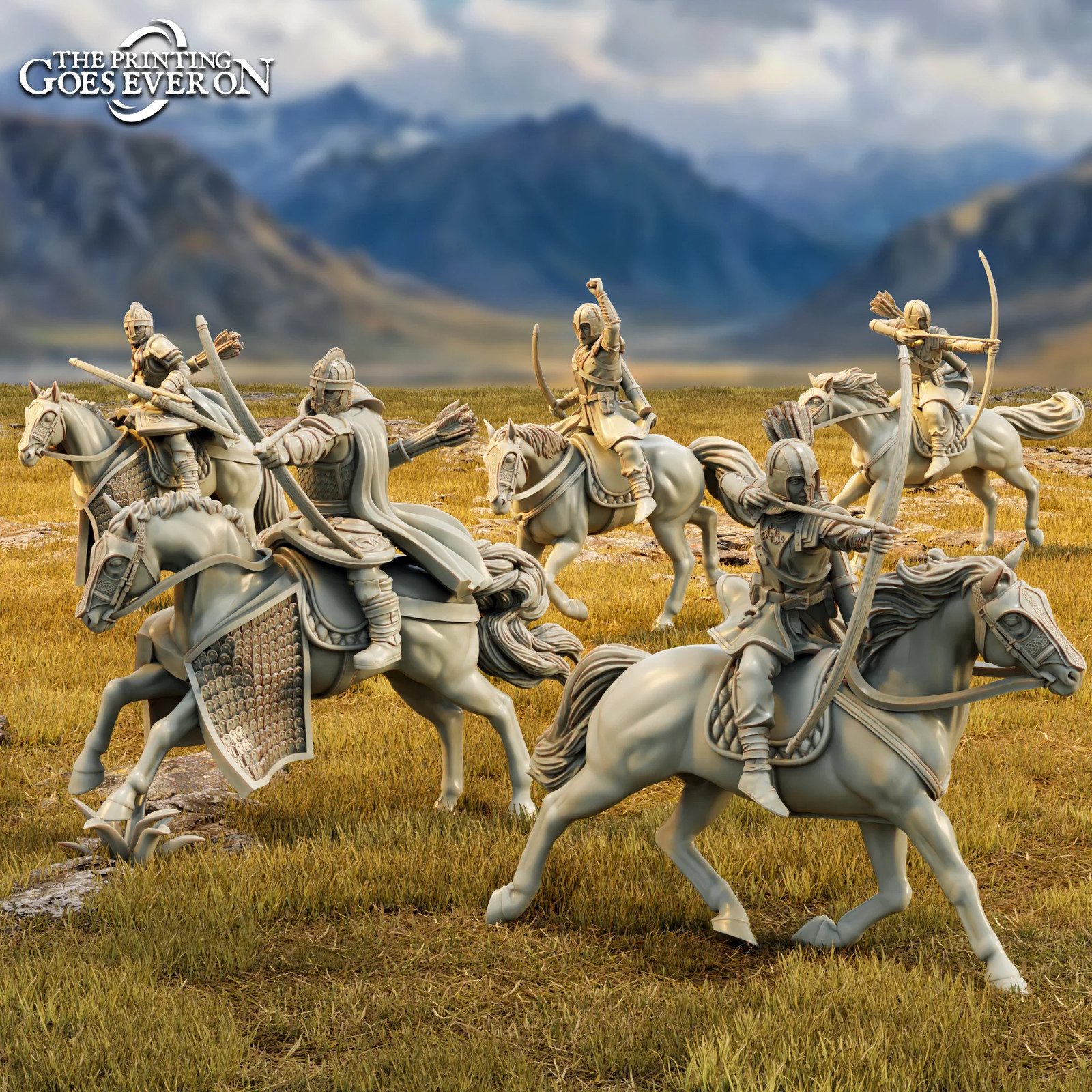Riddermercia Mounted Archers - Resin Tabletop Miniature
