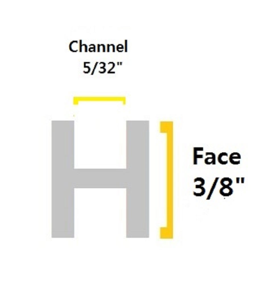 3/8 Flat H Lead Came Stained Glass Supplies (6 feet) with 5/32 channel FH46