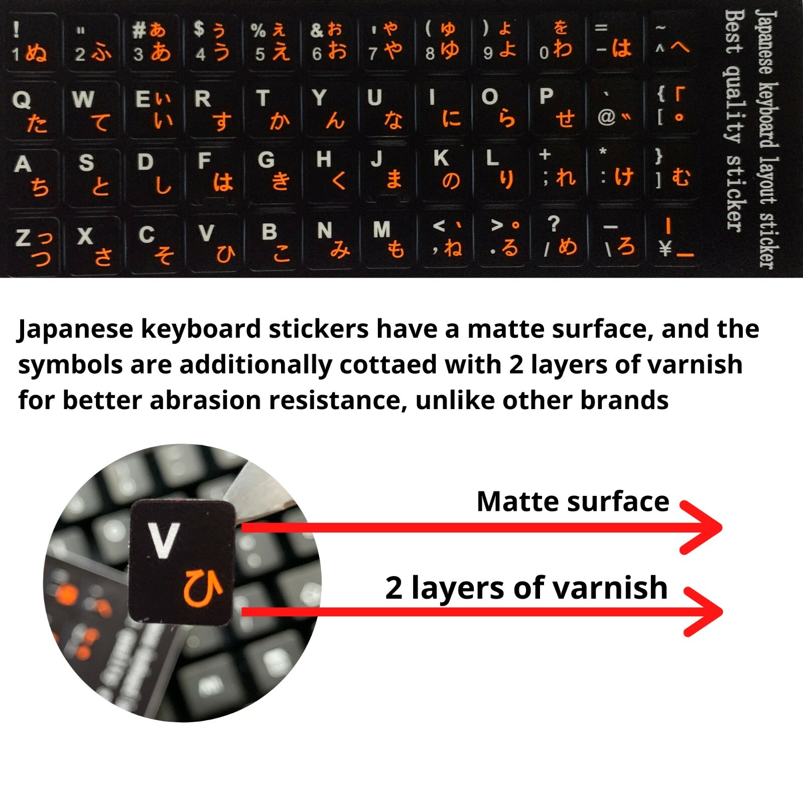 2PCS Japanese keyboard stickers Waterproof Replacement Computer Laptop Keyboard