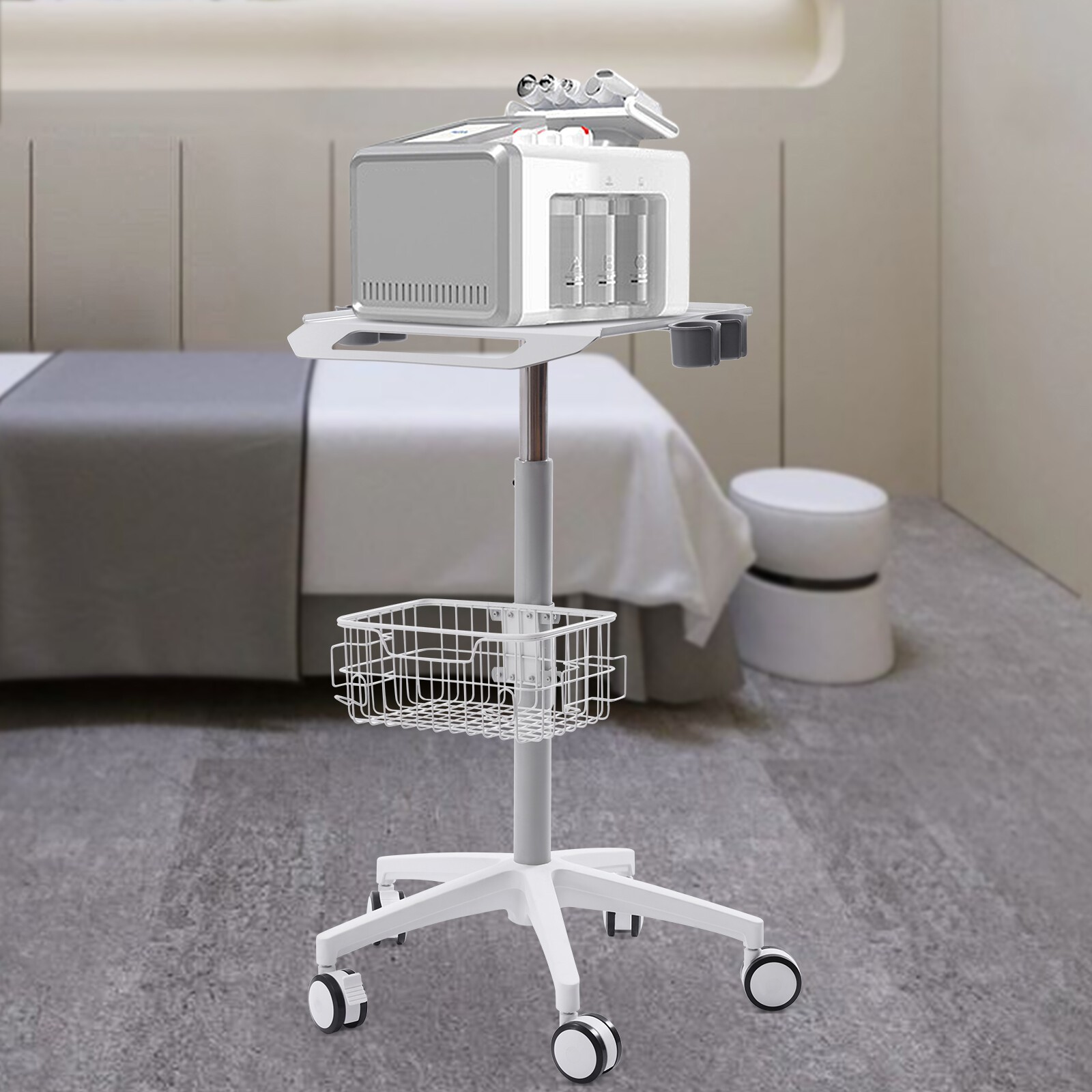 Mobile Rolling Cart Medical Trolley for Ultrasound Imaging Scanner Cart 60*85cm