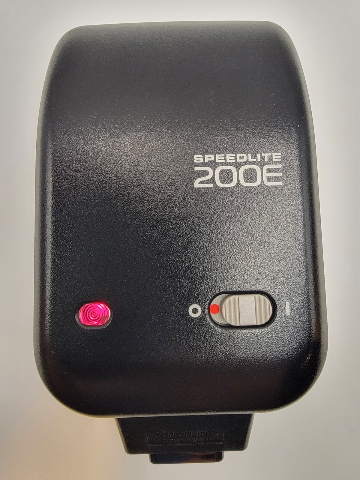 CANON Speedlight 200E Flash TESTED WORKS with Case CLEAN Battery Compartment