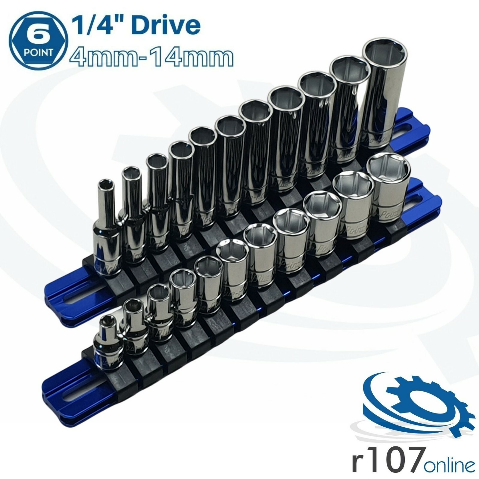 Blue Point 1/4" Shallow & Deep Sockets 4mm-14mm - As sold by Snap On