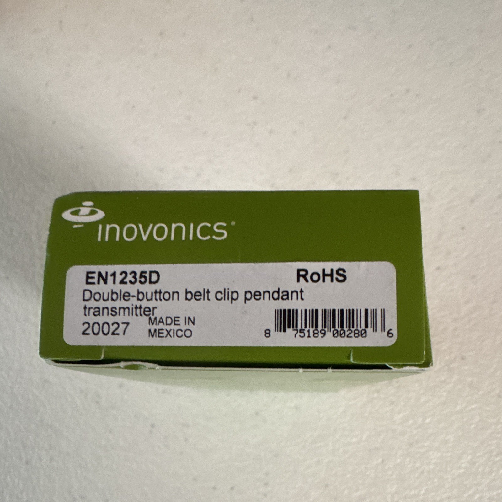 Inovonics EN1235D Double-Button Belt Clip Pendant Transmitter, MPN EN1235D