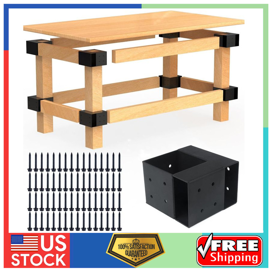4 Pack Heavy Duty Workbench Bracket Kit for 4x4 2x4 Lumber DIY Garage Table