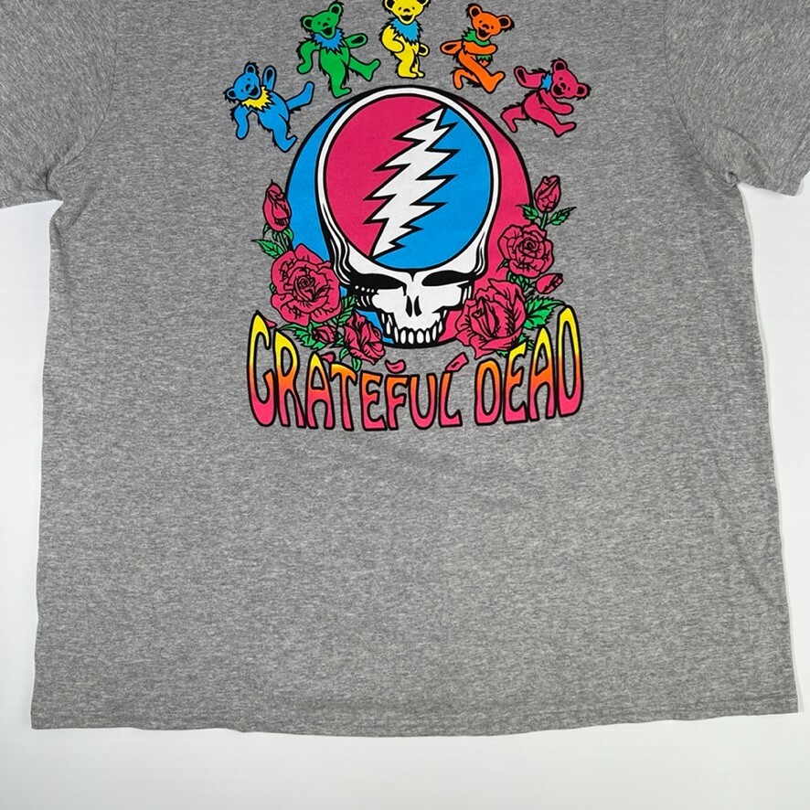 Grateful Dead Shirt Men Extra Large Rainbow Teddy Bear Skull Rose Rock Core Ex