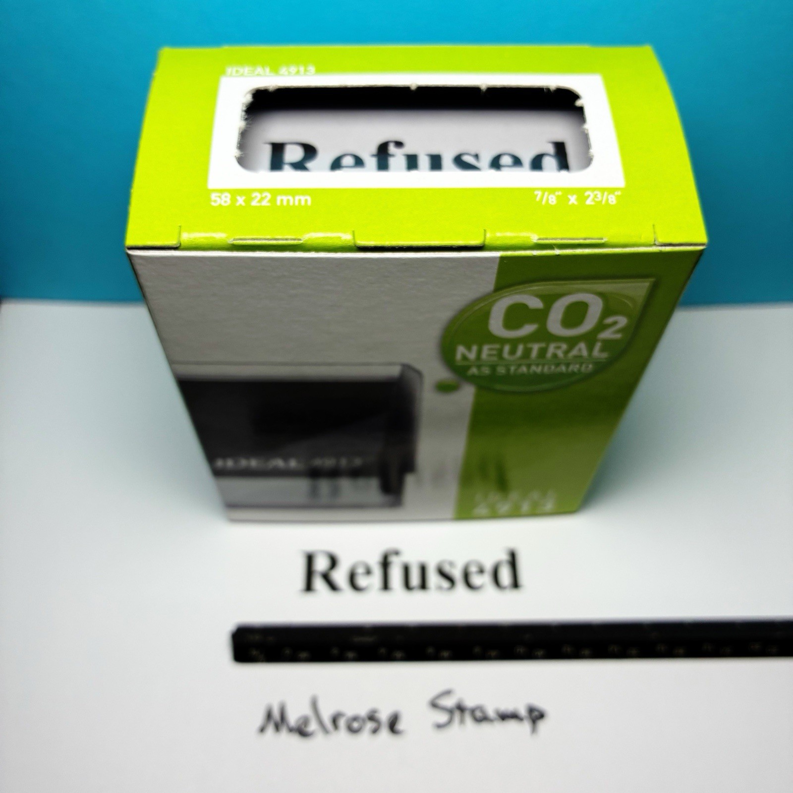 Refused Rubber Stamp Black Ink Self Inking Ideal 4913