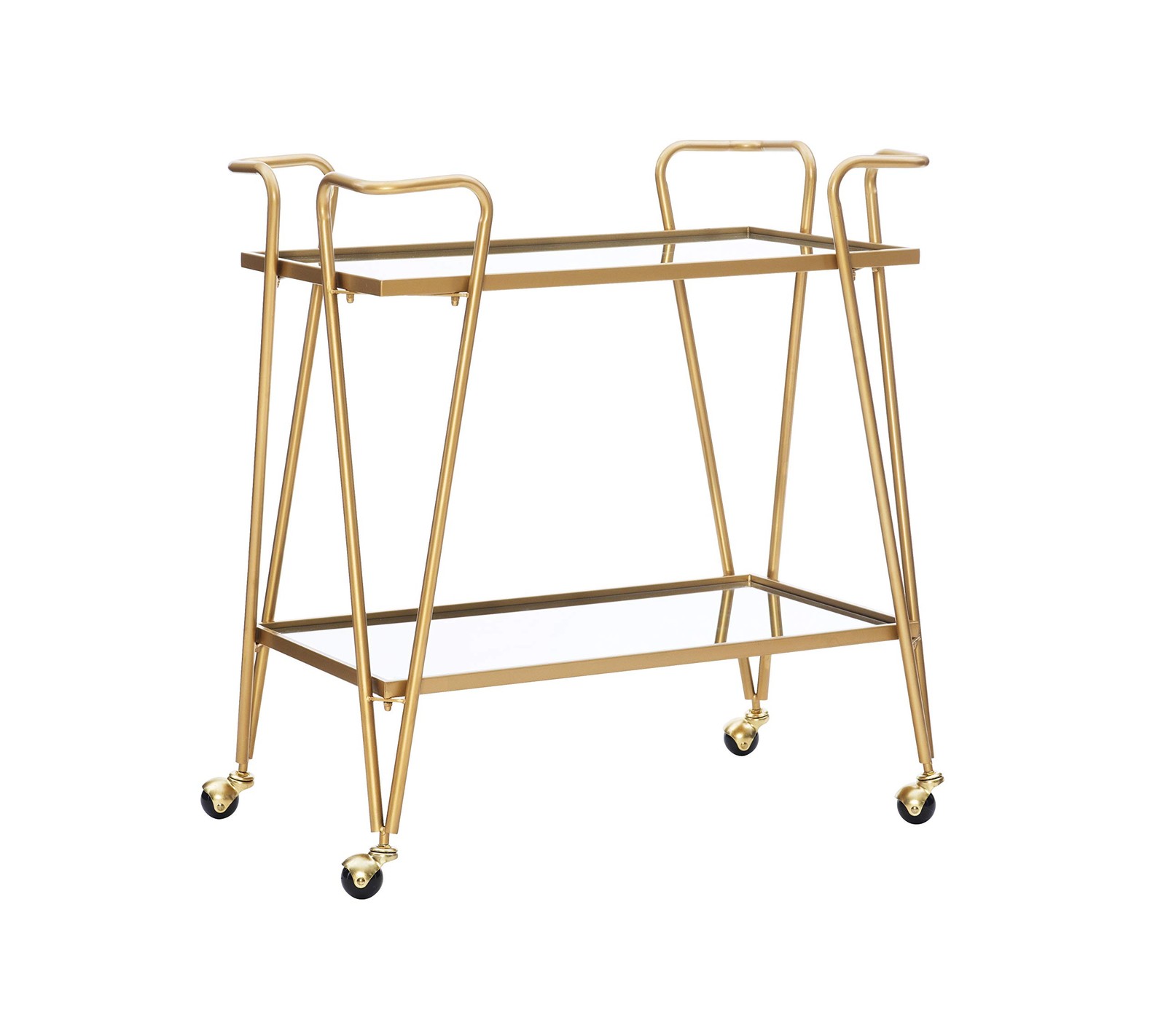 Gina Midcentury Bar Cart Gold