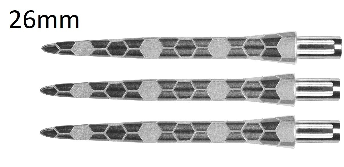 TARGET FIRESTORM  26mm SILVER ONYX STEEL TIP DART REPLACEMENT POINTS PACK OF 3