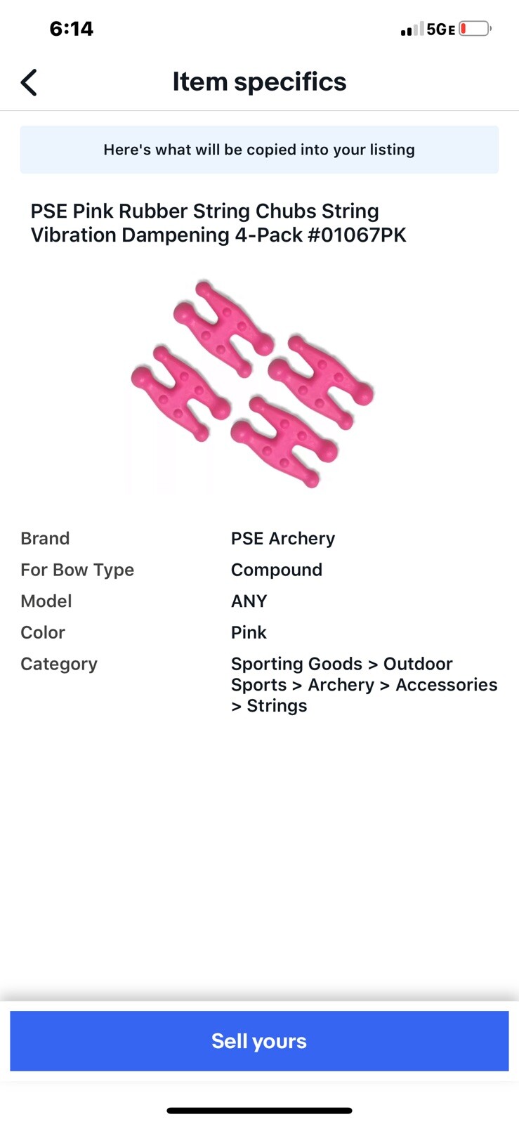 PSE Pink Rubber String Chubs String Vibration Dampening 4-Pack. Lot AC-52