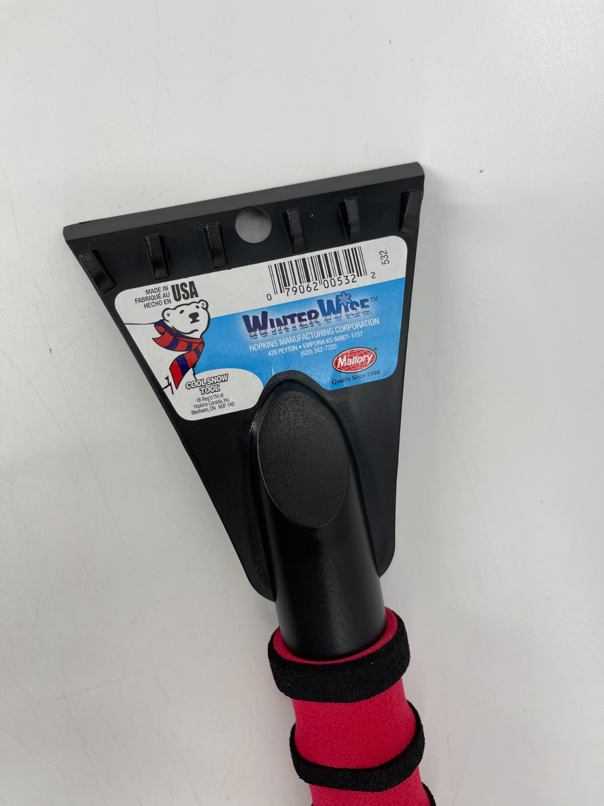Mallory Winter Wise Snow Brush Scraper Tool Foam Grip Handle