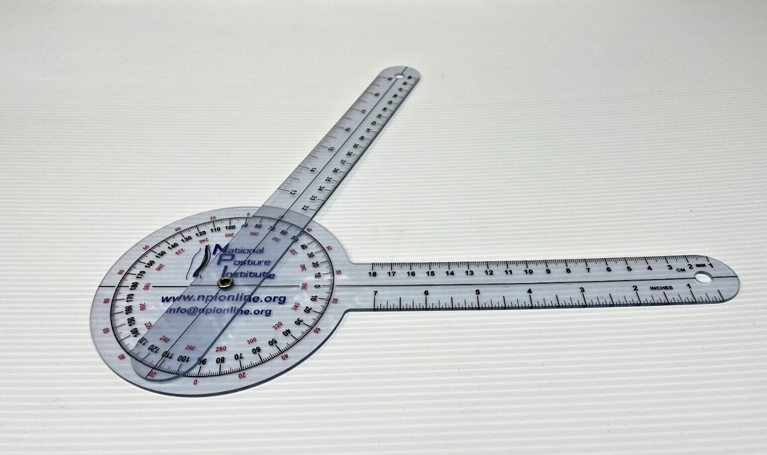 Goniometer 12.5" 360° Clear Range of Motion Protractor w/ testing DVD (8918)RK