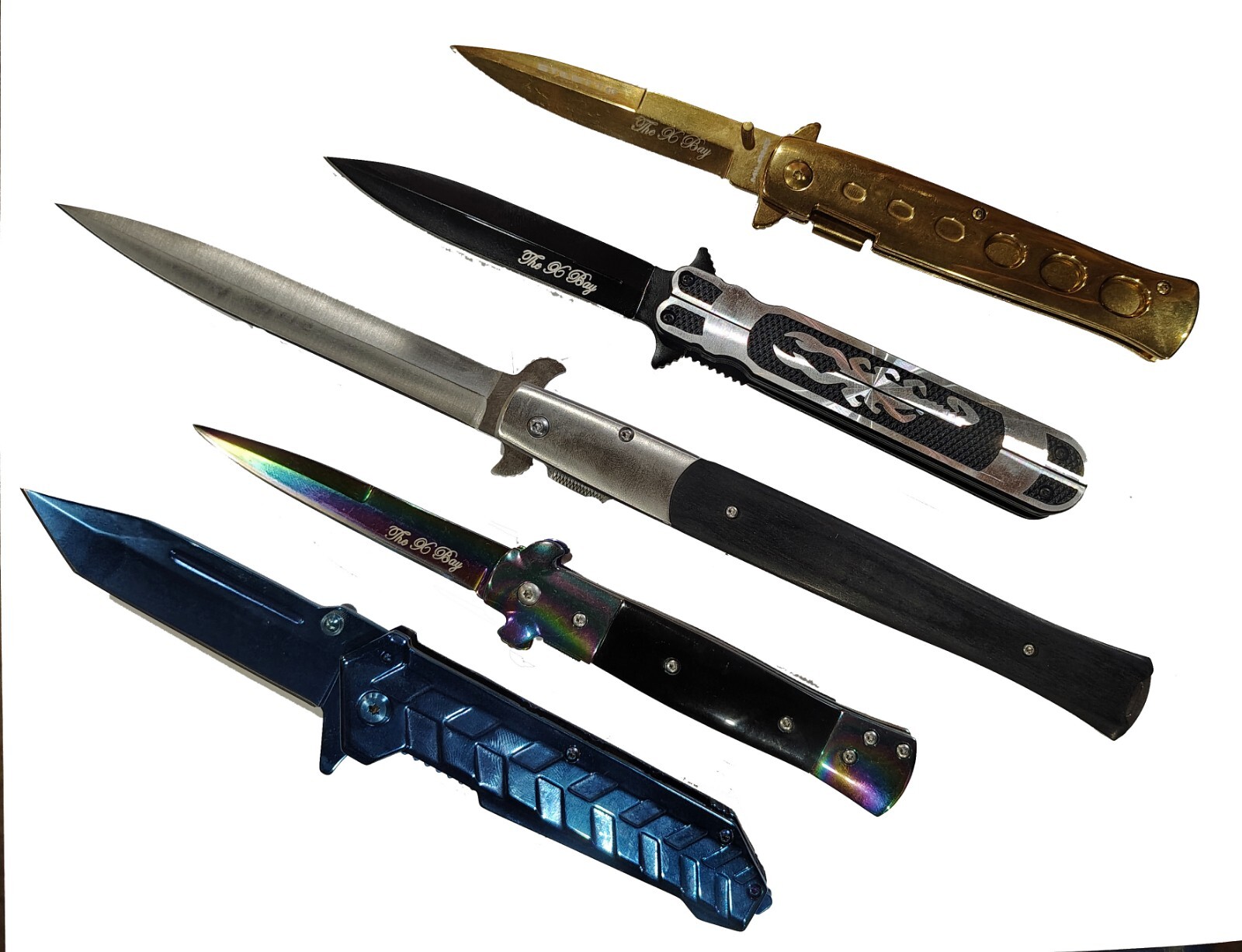 5 For $25 Wholesale Lot Brand New Spring Assisted Opening Pocket Knives Lot 5