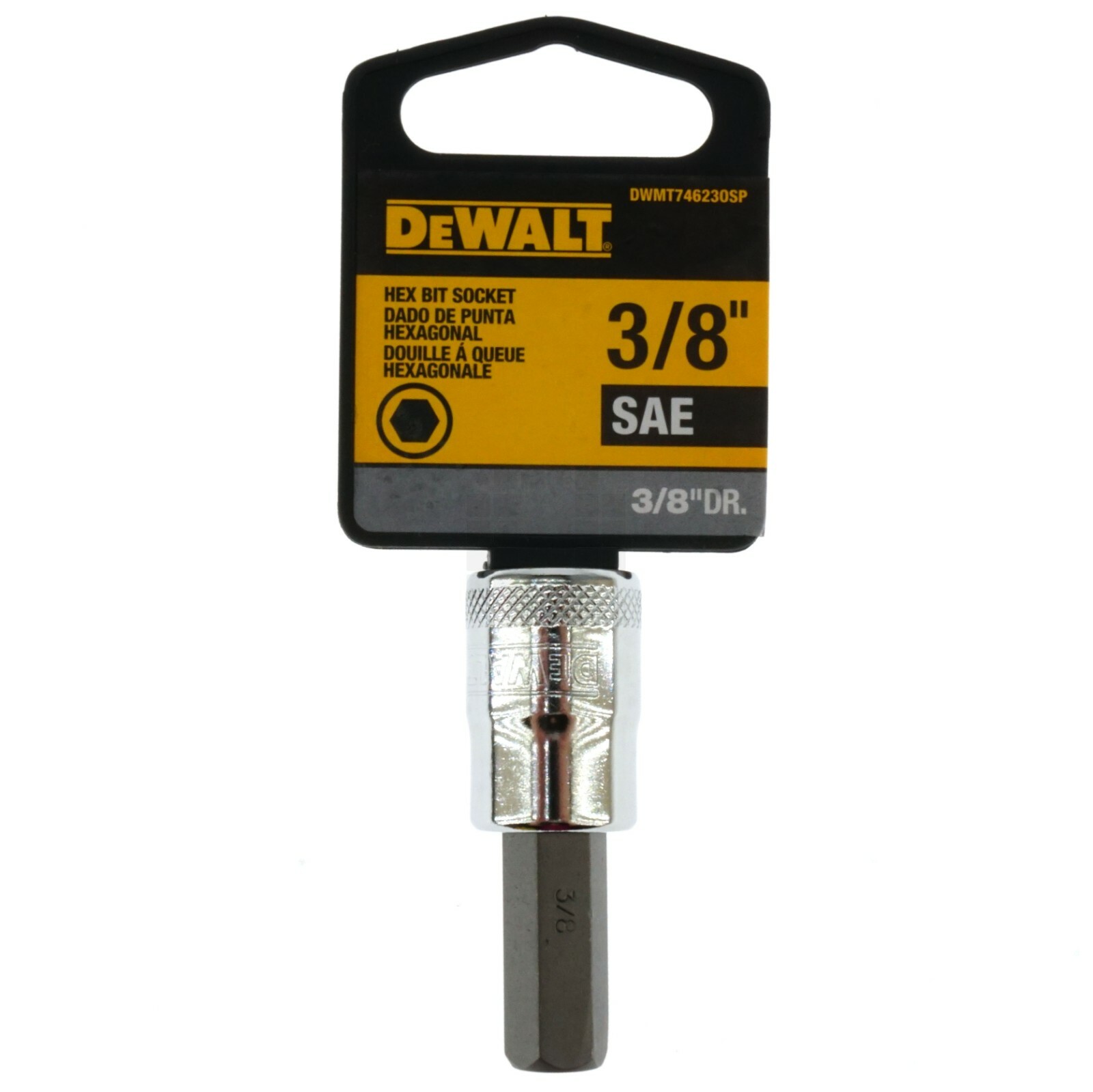 Dewalt DWMT74623OSP 3/8" Chrome Hex Bit Socket, 3/8" Drive, 74-623D