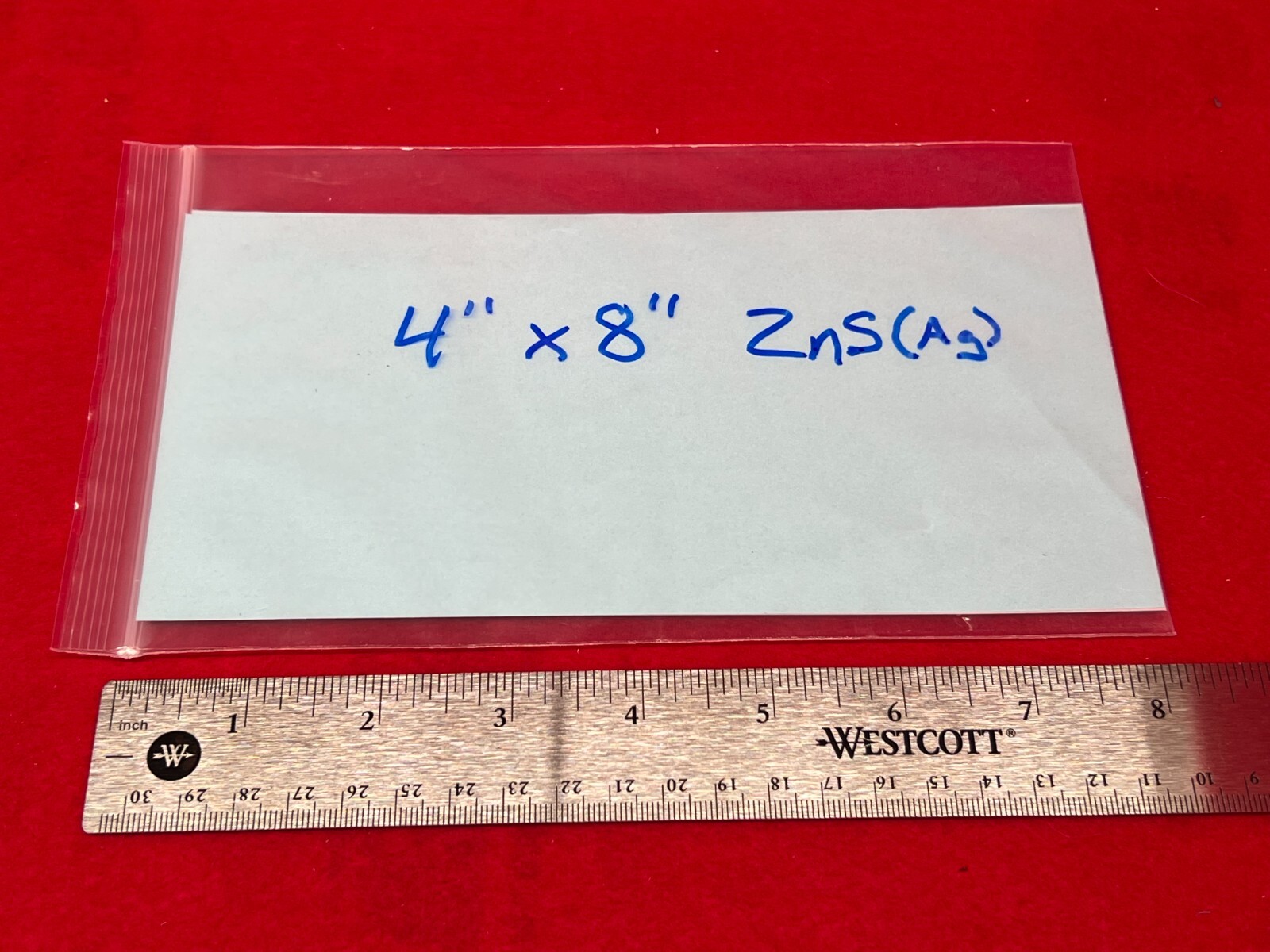 ZnS(Ag) over Thin Film Polyester 8X4" Alpha Radiation Detection Spinthariscope