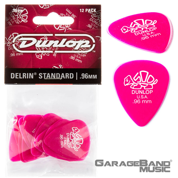 Dunlop 41P.96 Delrin Guitar Pick, Dark Pink, .96mm, 12 Pack