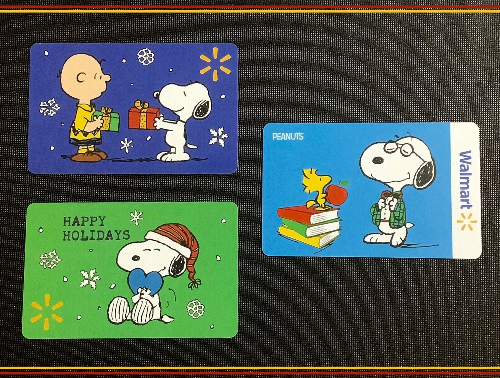 🇺🇸 USA 🇺🇸 2024 WALMART PEANUT SNOOPY GIFT CARD —— LOT OF 3 CARDS —— NEW