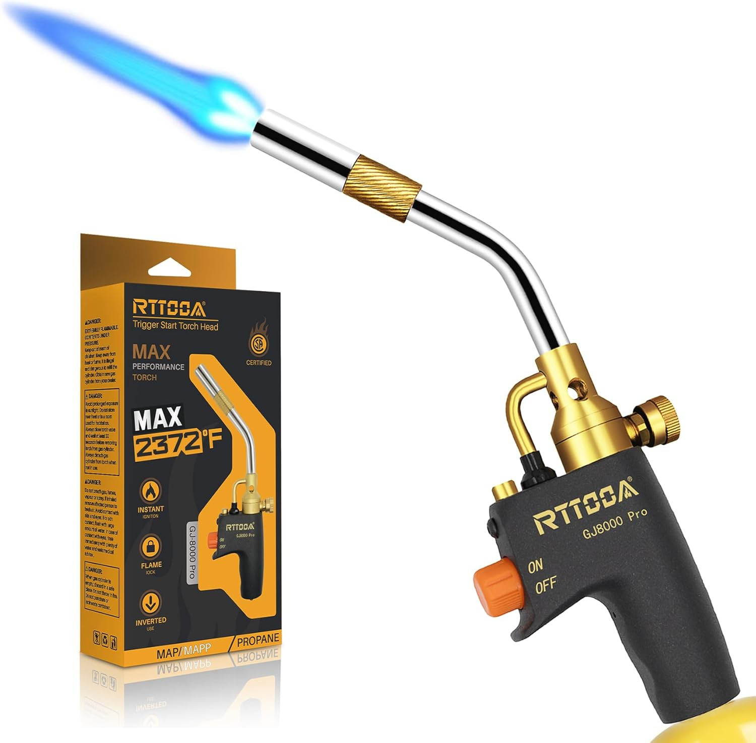 RTTOOA Propane Torch Head, Gj-8000Pro High Intensity Torch Head, Trigger Start G