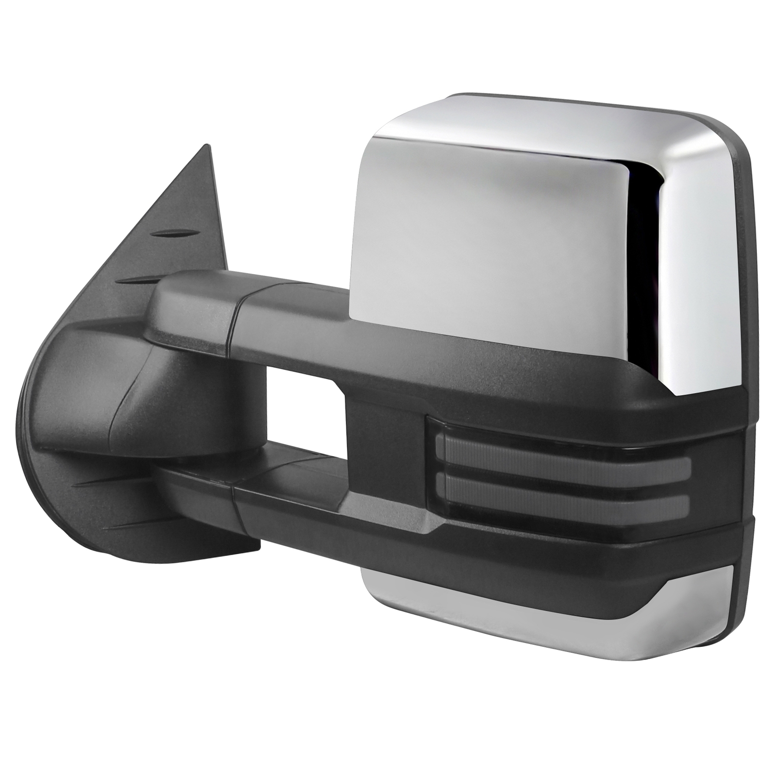 Pair Chrome Power Heated Tow Mirrors For 2007-2014 Chevy Silverado GMC Sierra
