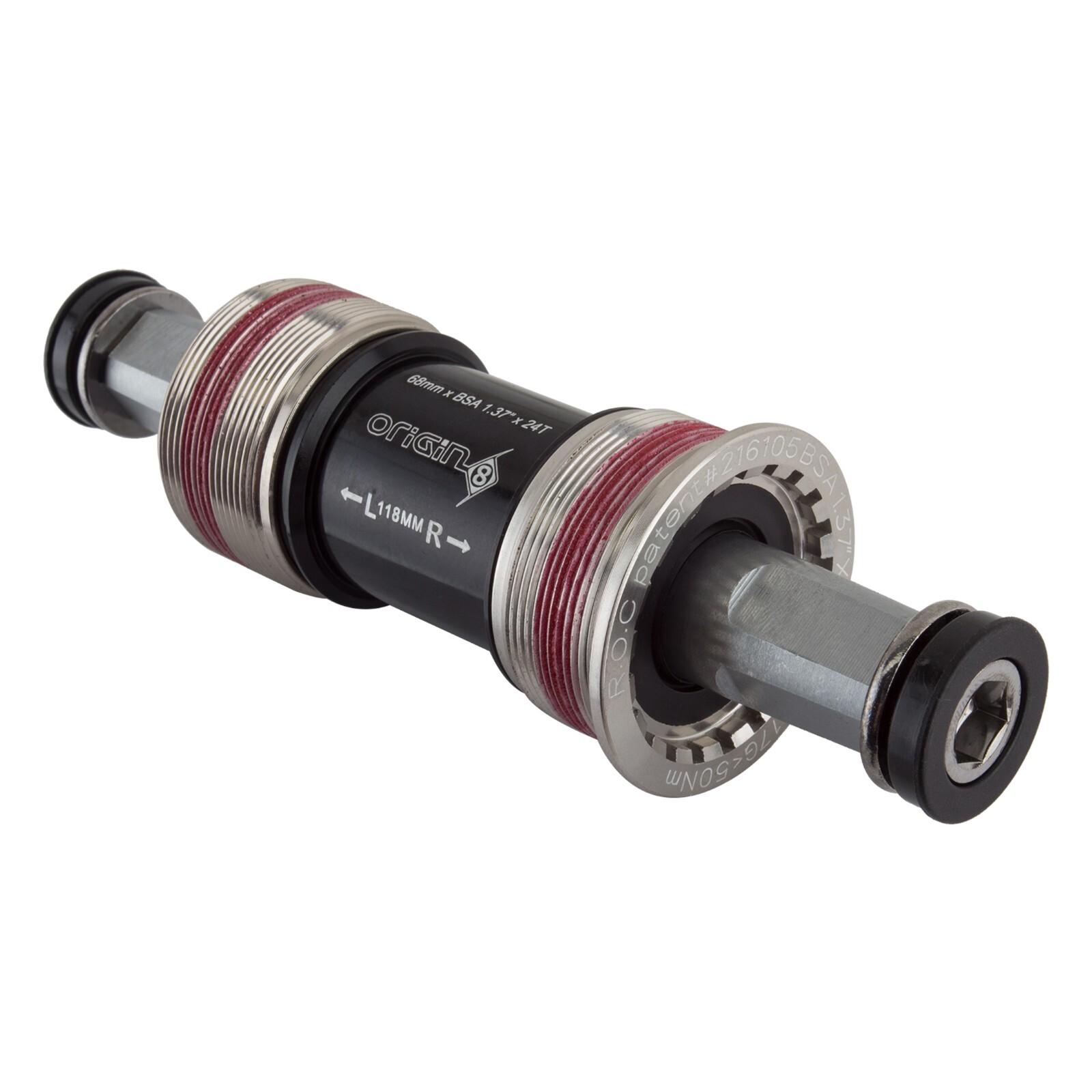 Origin8 TorqLite Square Taper Bottom Bracket 68x118 1.37x24T ENG thread 21303