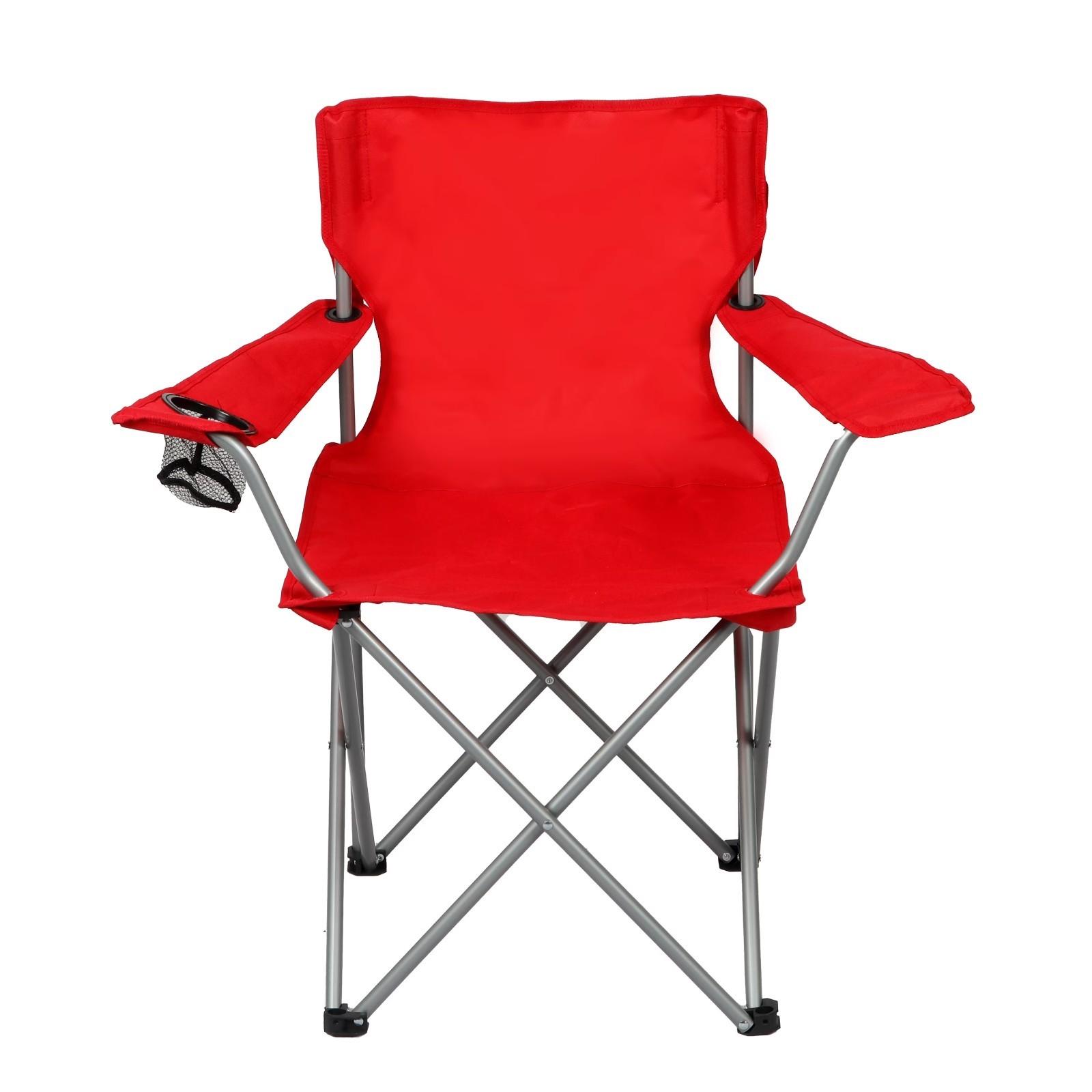 Ozark Trail Basic Folding Camp Chair with Cup Holder, Bright Red , Adult 2 count