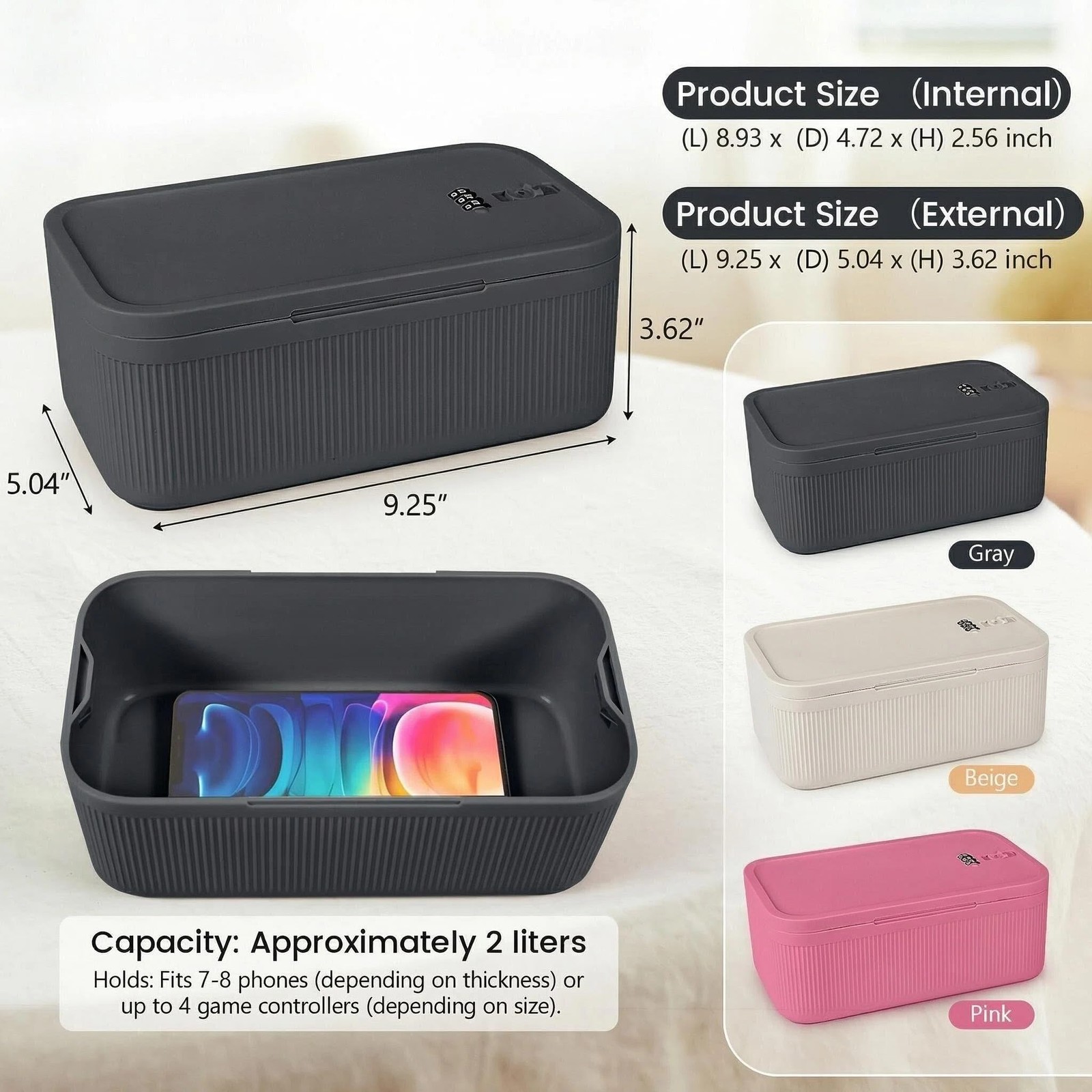 Small Lock Box,Lockable Storage Box with Combination Code for Medication Safe...