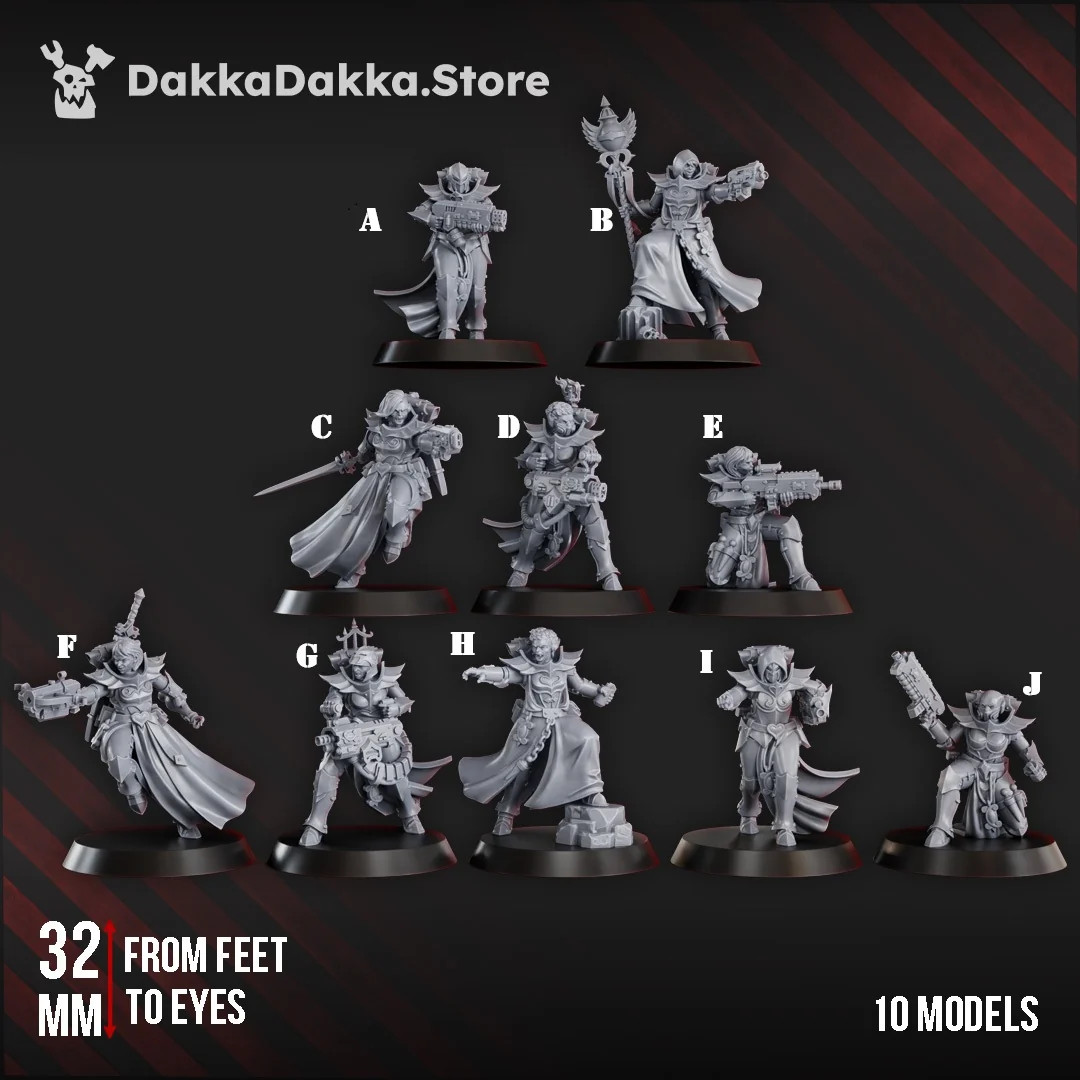 Maidens of Vengeance (Pre-Built) (Set of 10) - 28mm Heroic Resin Tabletop Miniat