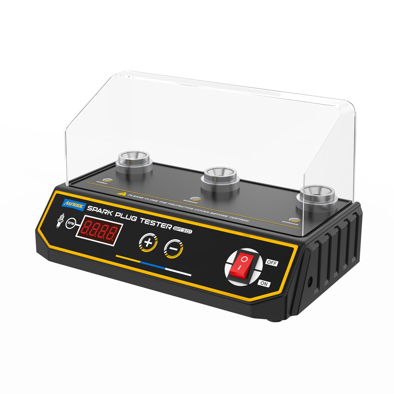 Spark Plug Tester Triple Hole 12V Gasoline Car Ignition Analyzer Diagnostic Tool