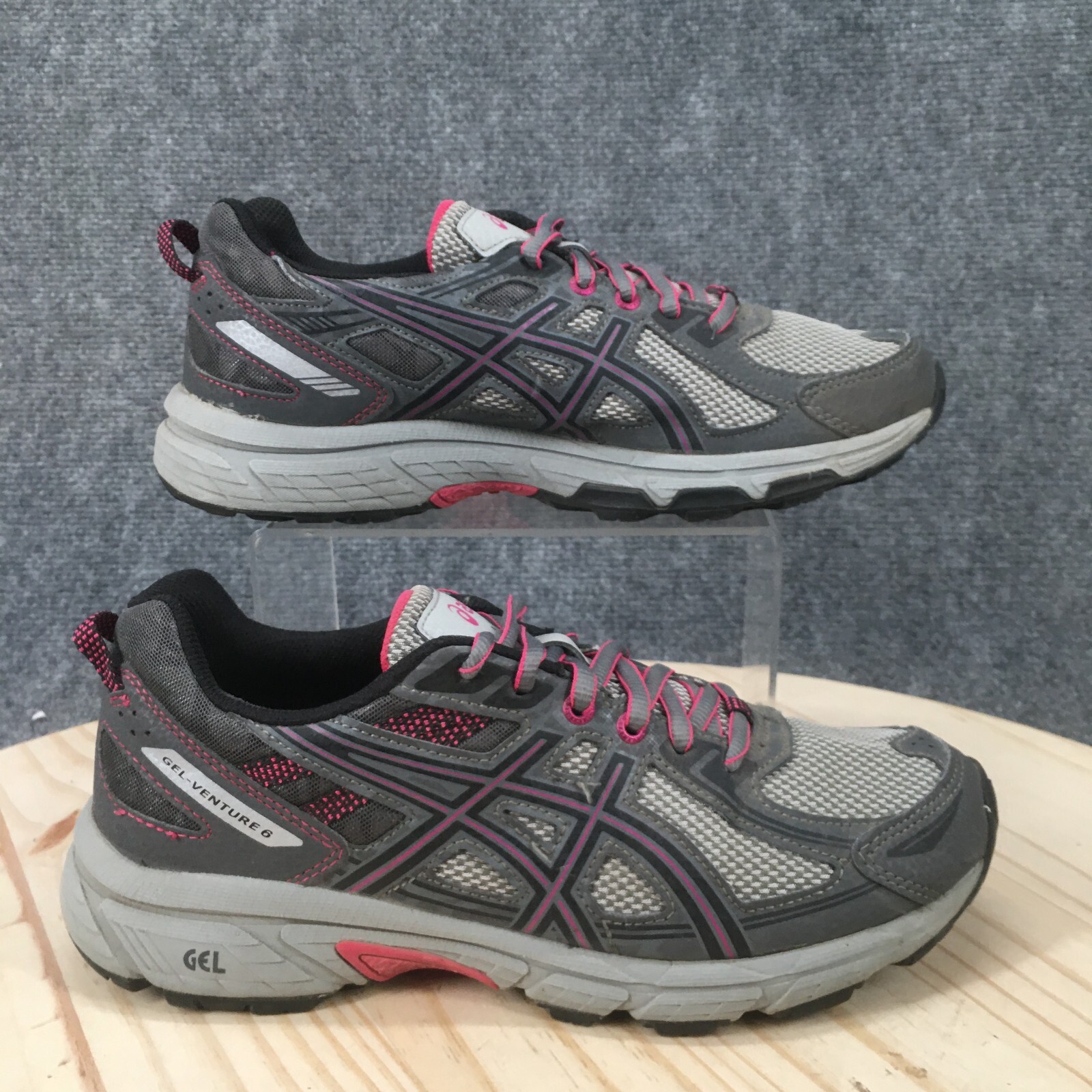 Asics Shoes Womens 9  Gel-Venture 6 Running Sneakers Gray Lace Up Low Top TYG6N