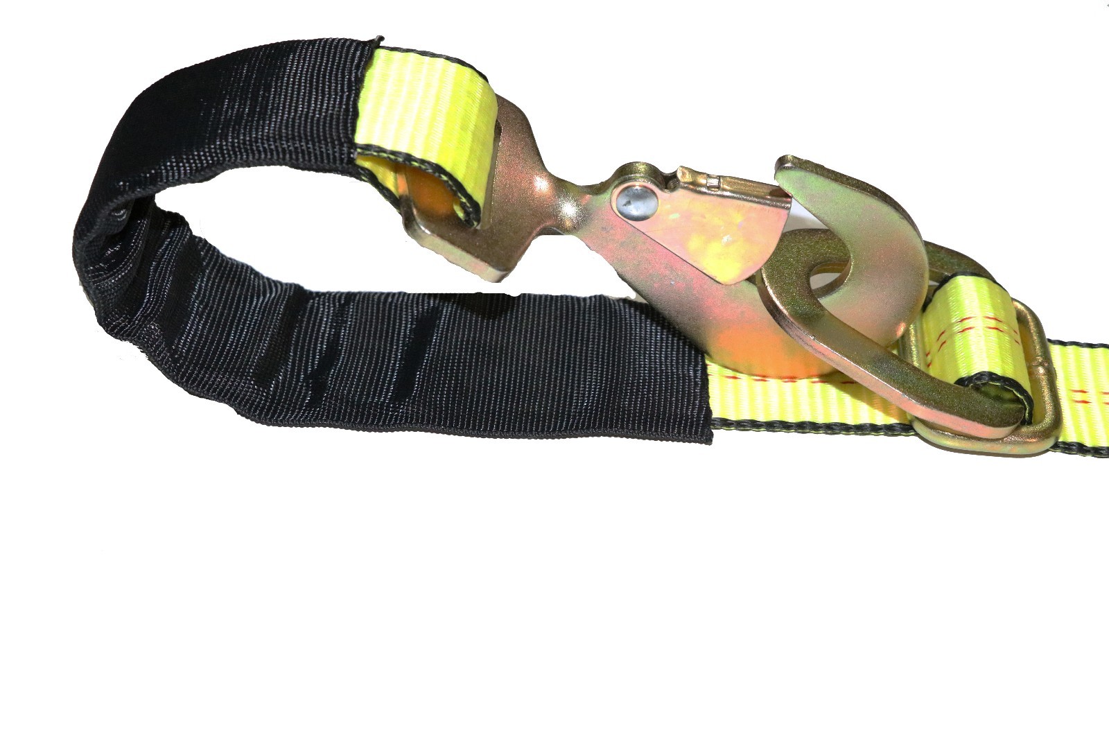 (4 PACK) 2" x 8' Axle Strap Ratchet Tie Down with Snap Hook- Tow Strap Ratchet