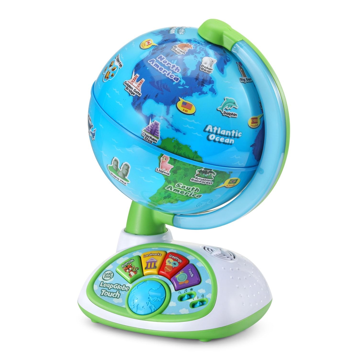 LeapGlobe Light-Up and Touch Interactive Electronic Globe for Kids, Explorati...