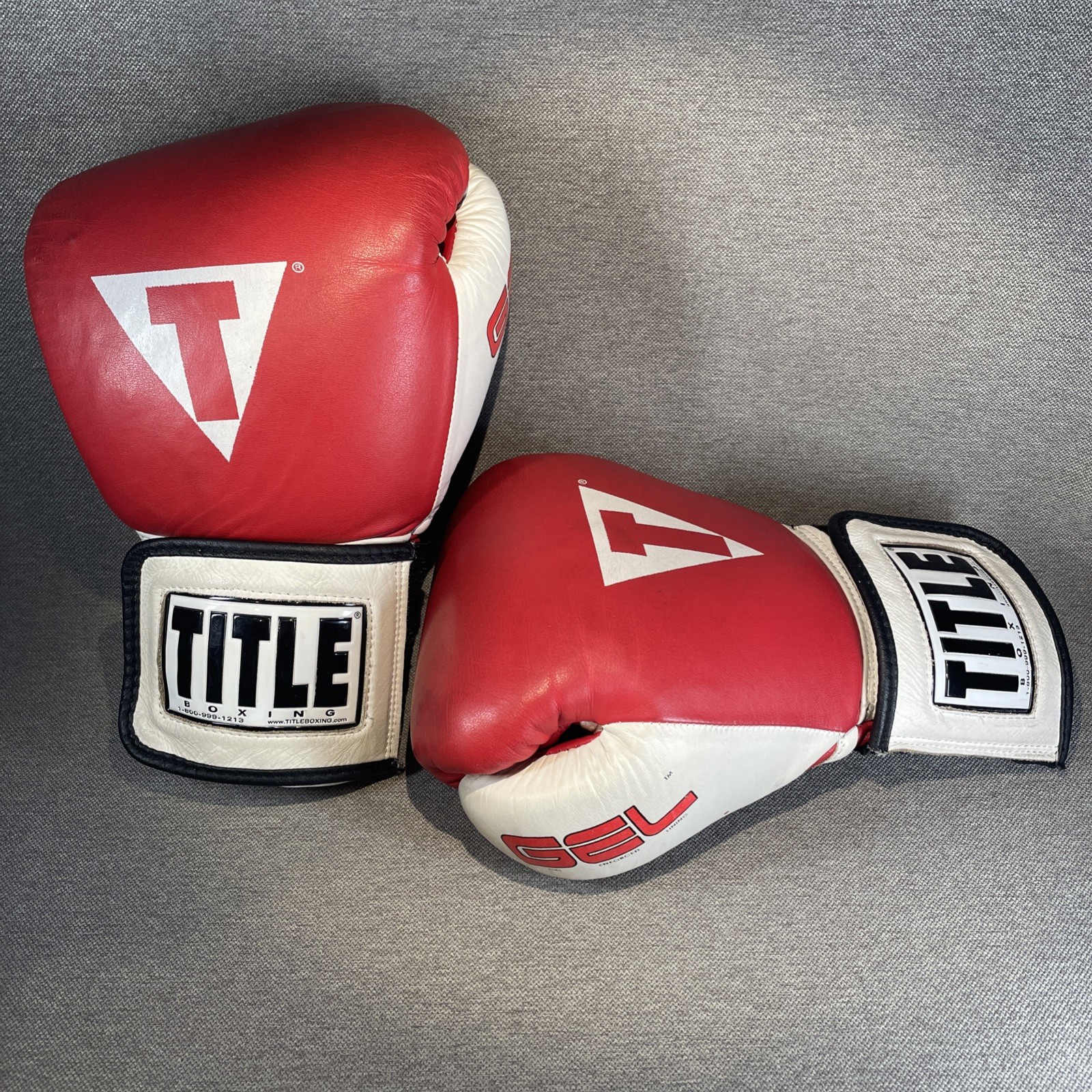 TITLE BOXING Gel Intense Leather Gloves 16oz Red World Heavy Bag MMA Training