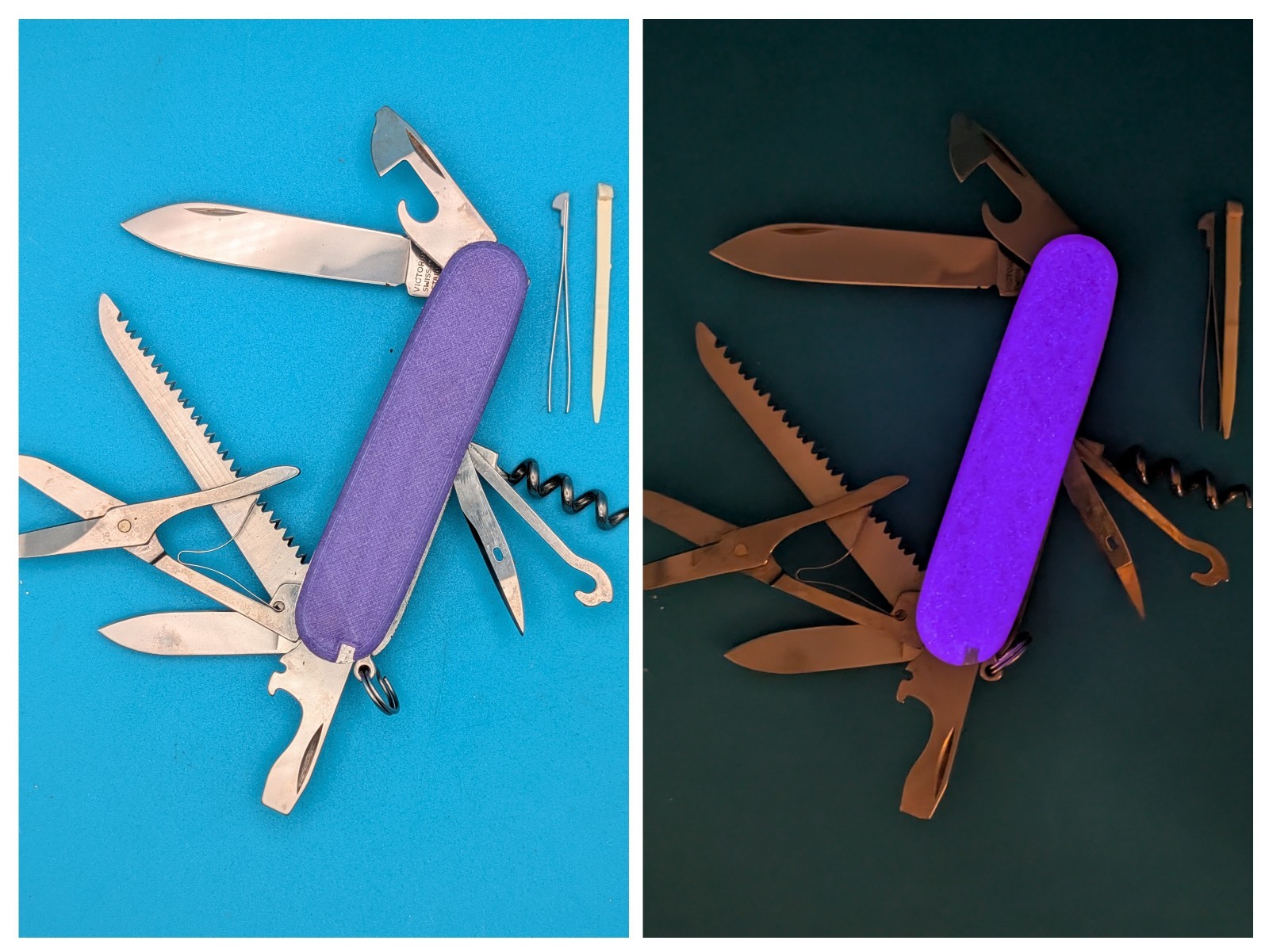 Victorinox Huntsman Electric Purple Glow in the Dark Swiss Army Knife! 91mm
