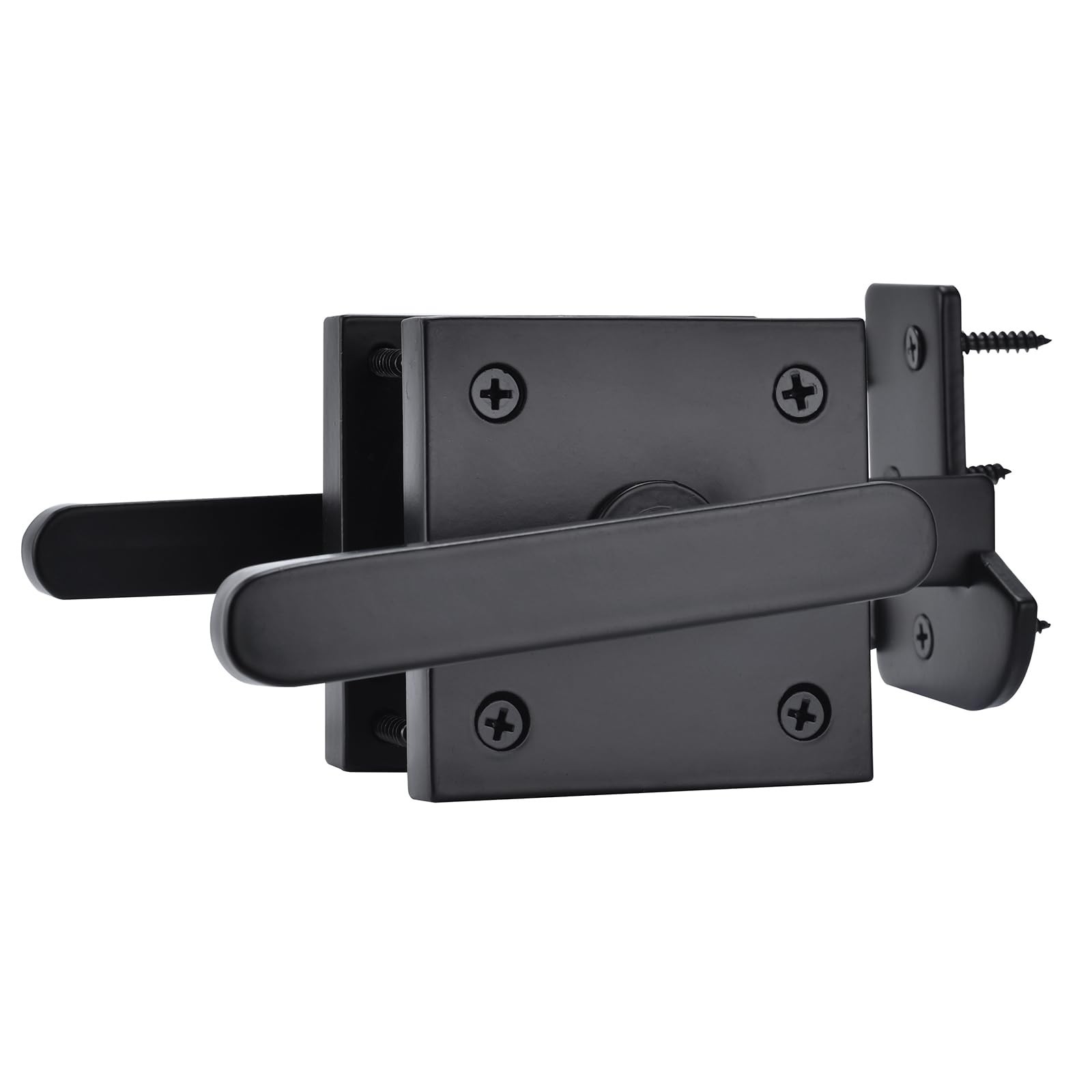 Double Side Gate Latch, Aluminum Self-Locking Gate Latch for Swing Door, Heav...