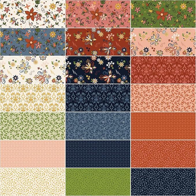 Curated Blooms Fat Quarter Bundle, 21pcs