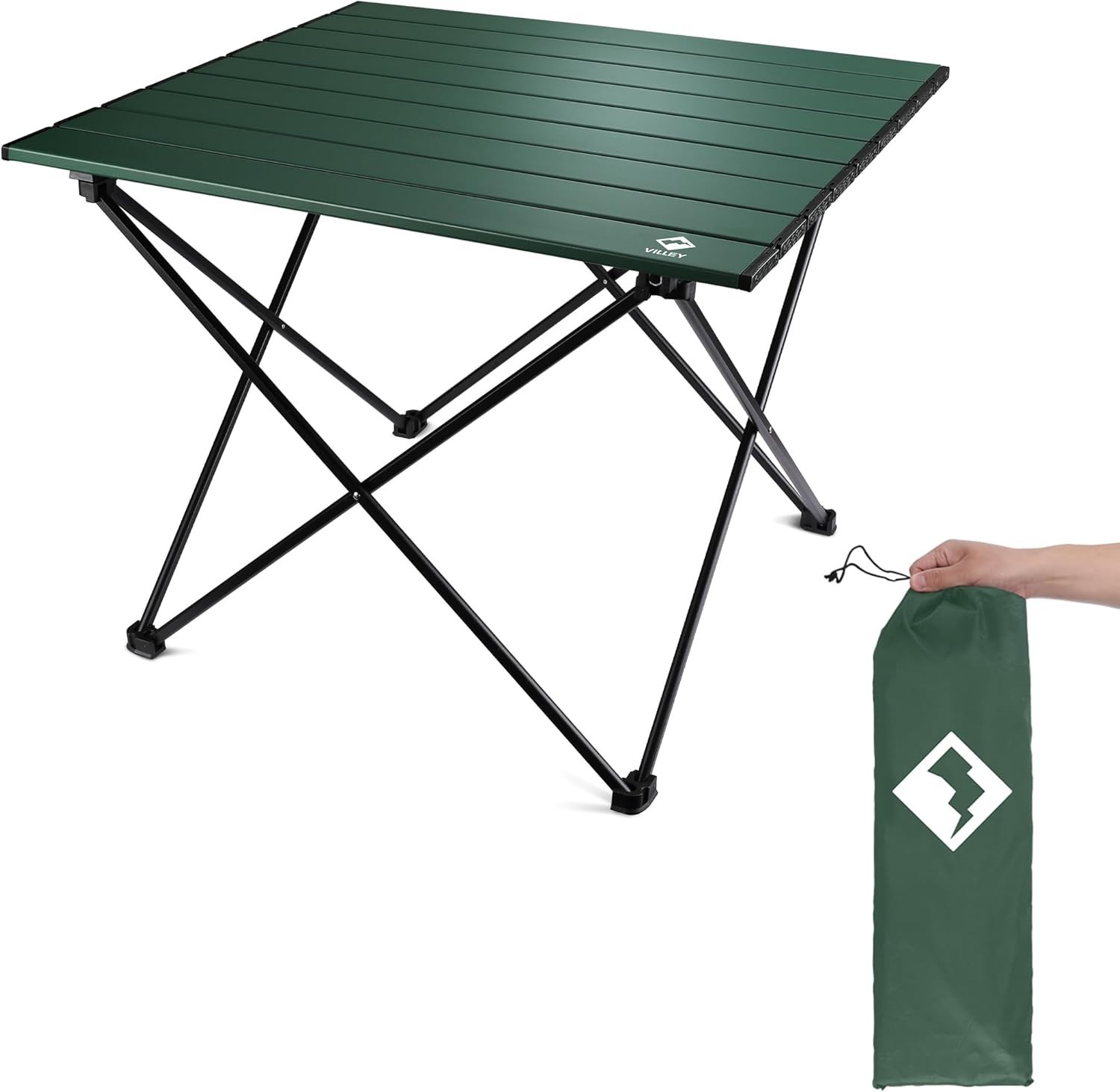 Portable Camping Side Table Ultralight Aluminum Foldable Beach Table with Car...