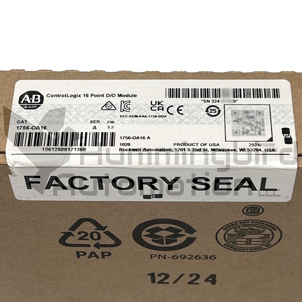2024 Allen Bradley 1756-OA16 /A ControlLogix SEALED Surplus AC Output USA SELLER