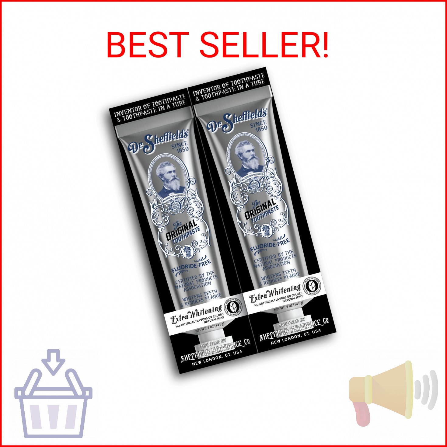 Dr. Sheffield’s The Original Toothpaste (Extra-Whitening) - Great Tasting, Fluor