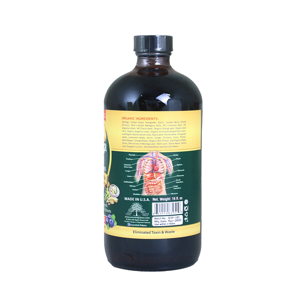 Essential Palace Organic Moringa Detox Bitters - 16 oz.