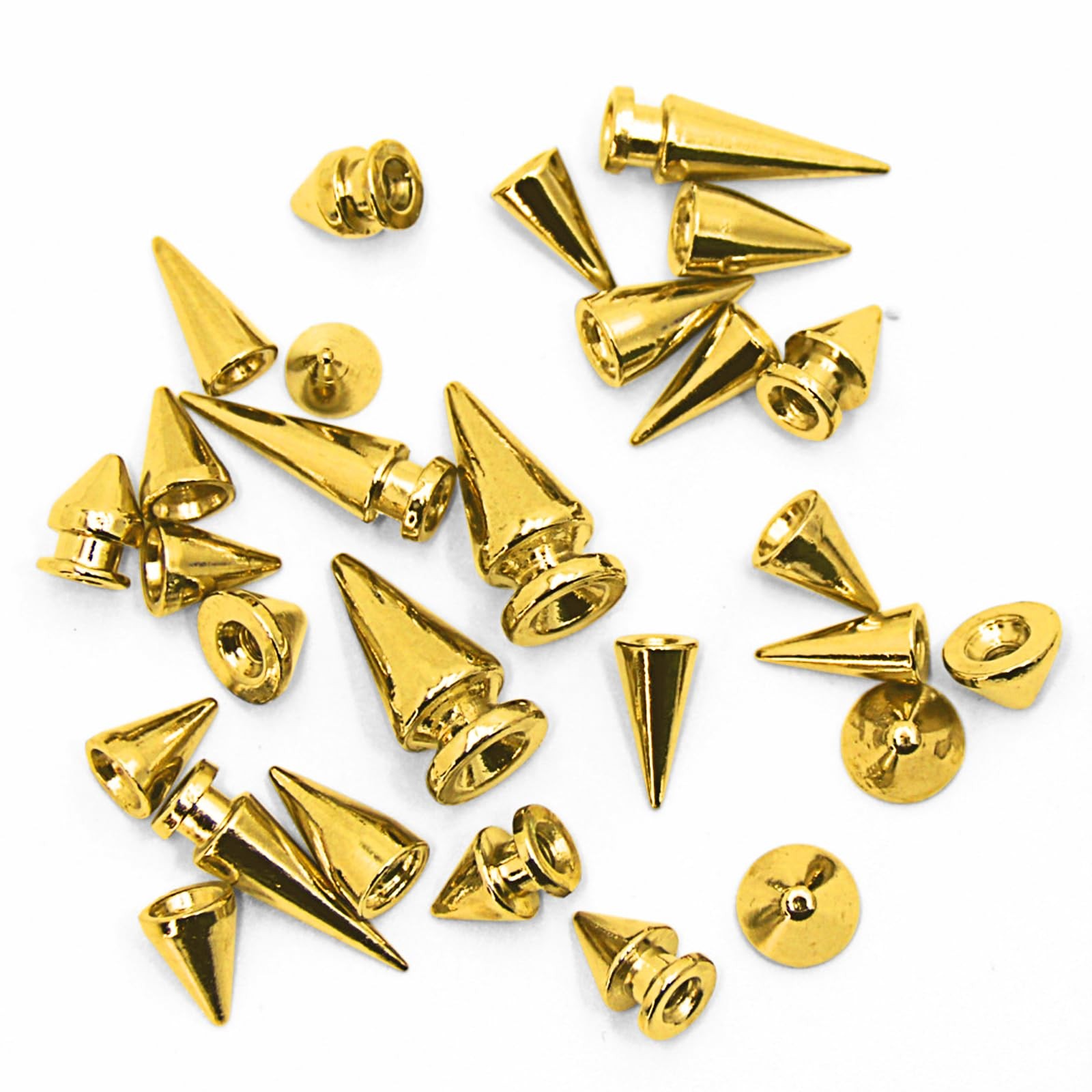 354 Pcs Punk Spikes and Studs Kit 8 Sizes Metal Cone Spike Studs Rivets for C...