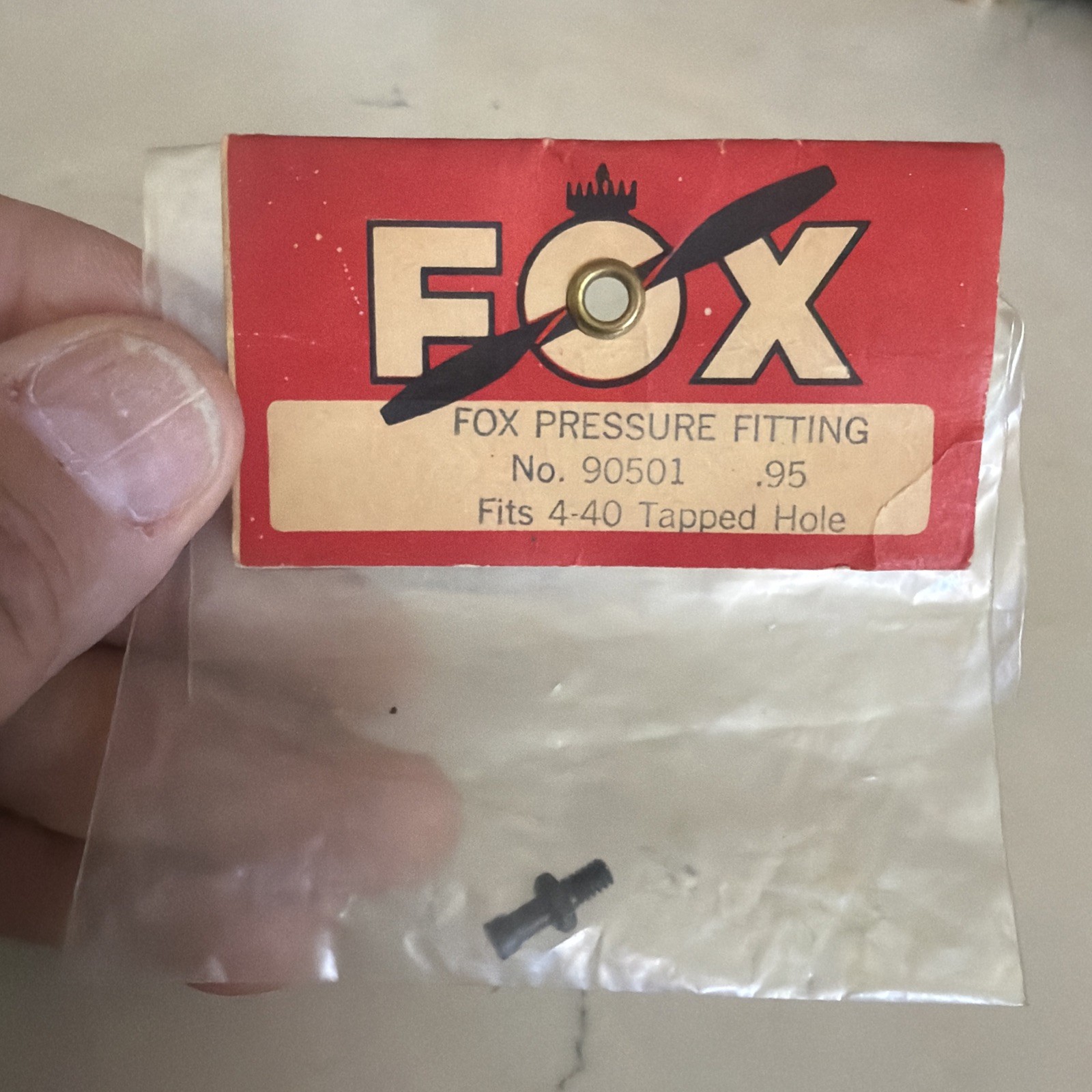 Fox Pressure Fitting  Fits 4–40 Tapped Hole Part Number 90501