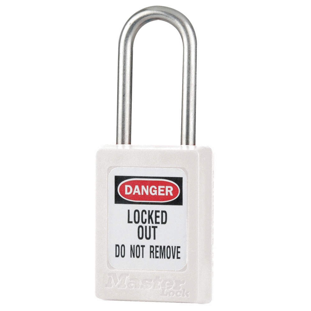 MASTER LOCK S33WHT Lockout Padlock,KD,White,1-7/8 inH 6MCU2