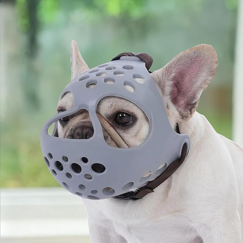 Short Snout Dog Muzzle for French Bulldog, Pug & Bulldog  Soft Breathable Mes...
