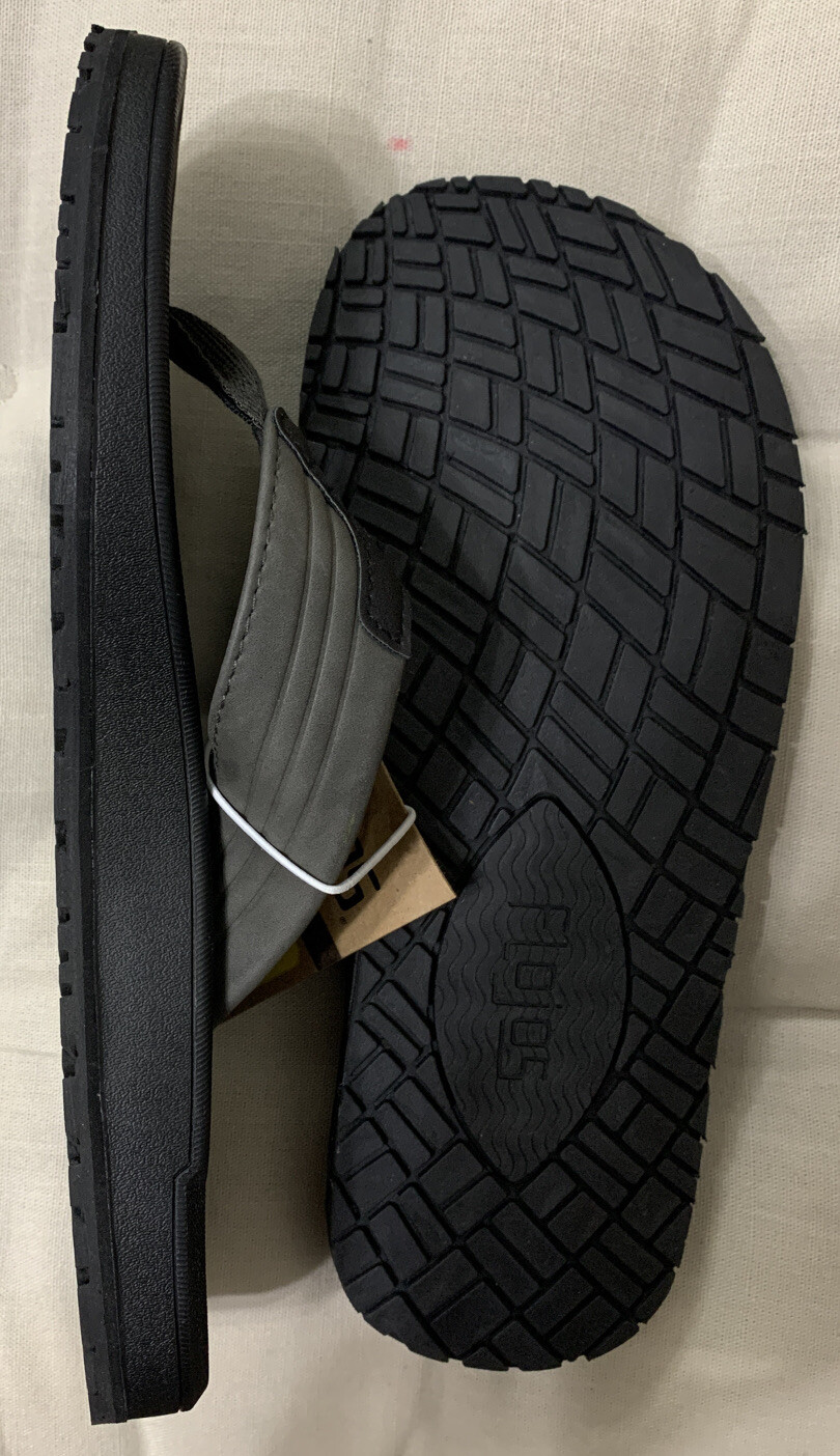 Flojos Men Open Toe Size 8 Sandal Black Grey