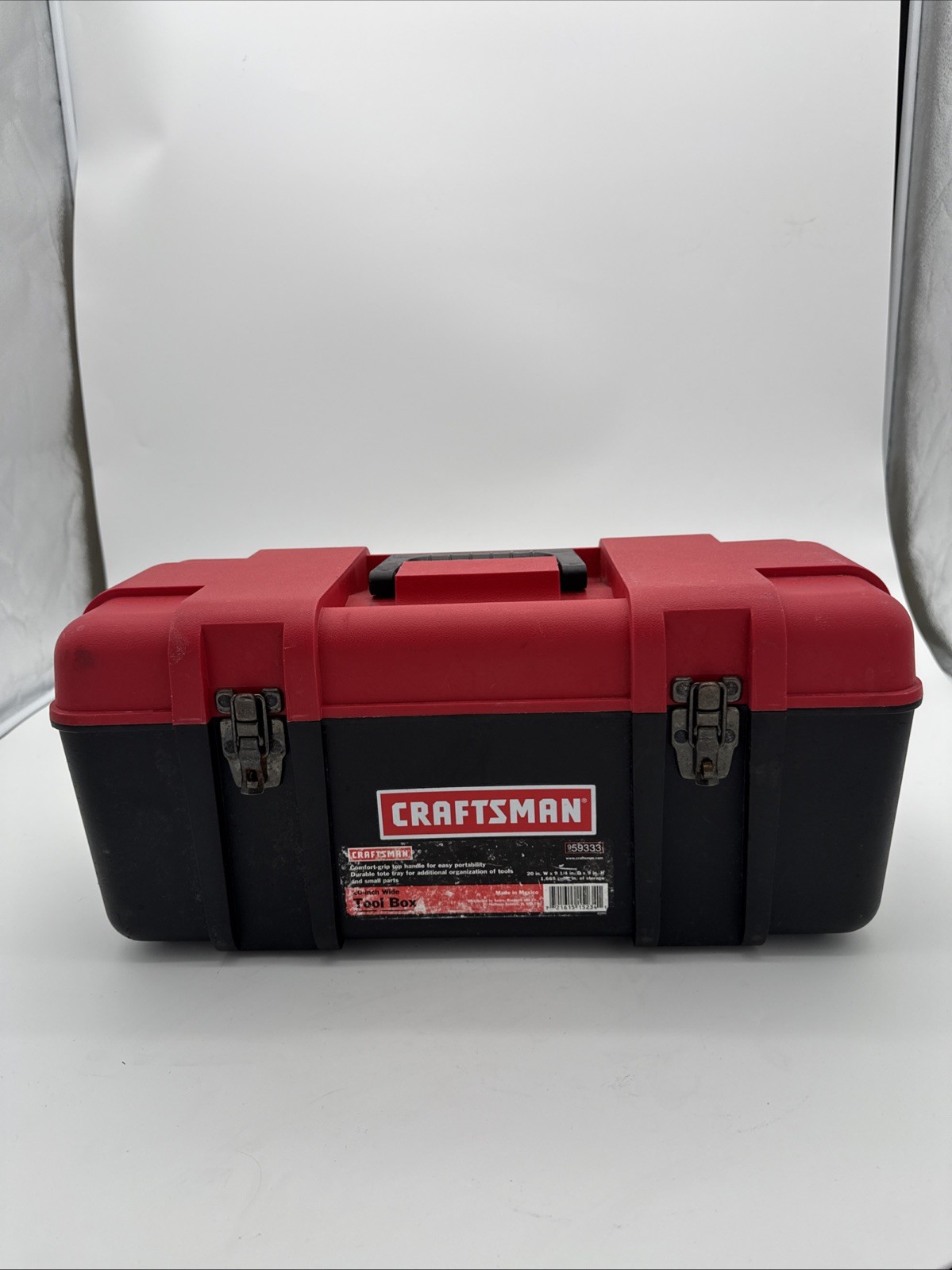 Craftsman Classic Red Top Hard Plastic Tool Box 20" x 9" x 9" 9-59333